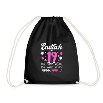 Enfin 19 ans, je peux tout faire, je sais tout - Sac de sport léger - noir - Devant