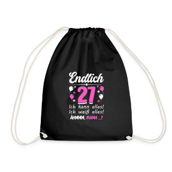 27 Birthday I can do everything I know everything - Drawstring Bag - black - Front