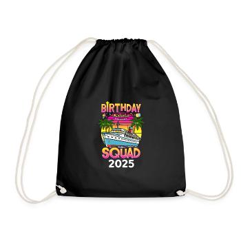 Birthday Cruise Squad 2025 - Turnbeutel - Schwarz - Vorne