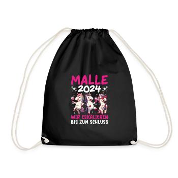 Malle 2024 Unicorn We escalate until the end - Drawstring Bag - black - Front