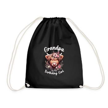 Grandpa Of The Birthday Girl - Drawstring Bag - black - Front