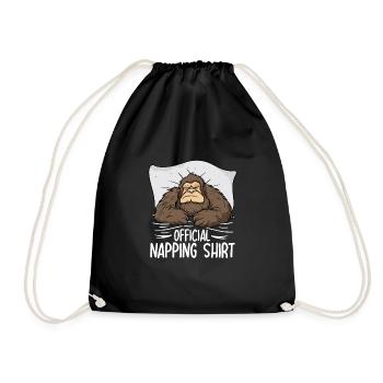 Bigfoot Official Napping Shirt - Drawstring Bag - black - Front