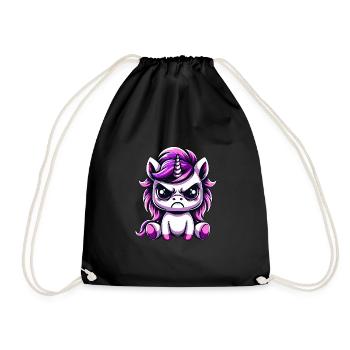 Licorne mignonne Maléfique - Sac de sport léger - noir - Devant