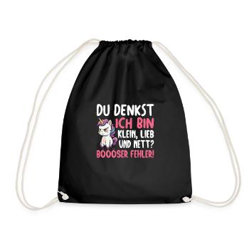 You think I'm small, sweet and nice, bad mistake - Drawstring Bag - black - Front