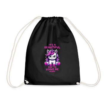 Its A Beautiful Day To Leave Me Alone - Drawstring Bag - black - Front
