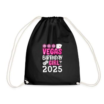 Vegas Birthday Girl 2025 - Drawstring Bag - black - Front