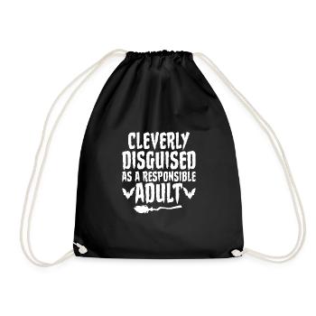 Cleverly Disguised as Responsible Adult - Drawstring Bag - black - Front
