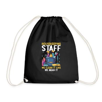 Housekeeping Staff We Clean It Like We Mean It - Drawstring Bag - black - Front