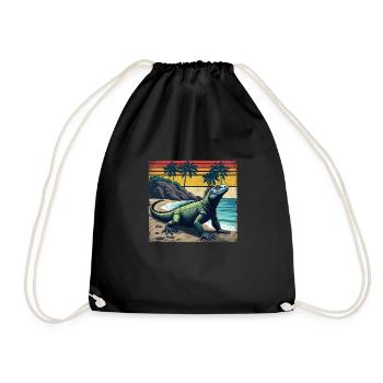 Lizards Reptile Islands - Drawstring Bag - black - Front