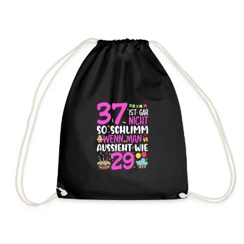 37 isn't so bad - Drawstring Bag - black - Front