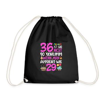 36 is not so bad - Drawstring Bag - black - Front
