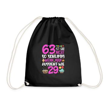 63 isn't so bad - Drawstring Bag - black - Front