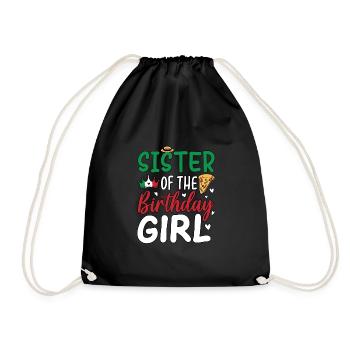 Sœur de la fille d’anniversaire - Sac de sport léger - noir - Devant