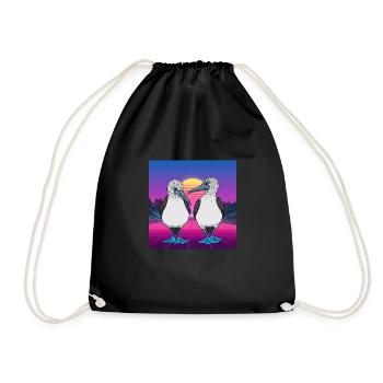 Vaporwave Seabirds Blue-footed Booby Bird - Turnbeutel - Schwarz - Vorne