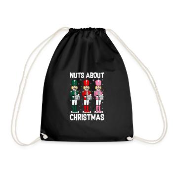 Nuts About Christmas - Drawstring Bag - black - Front