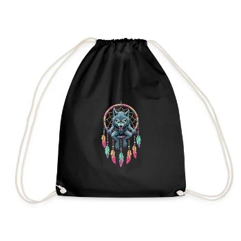 Dreamcatcher Werewolf - Drawstring Bag - black - Front