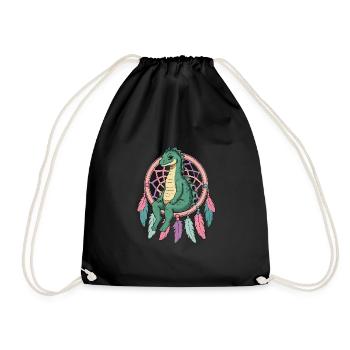 Dream Catcher Loch Ness Monster - Drawstring Bag - black - Front