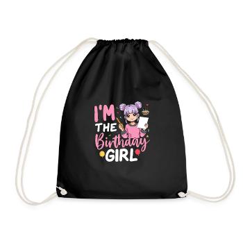 Grand-mère de la fille d’anniversaire - Sac de sport léger - noir - Devant
