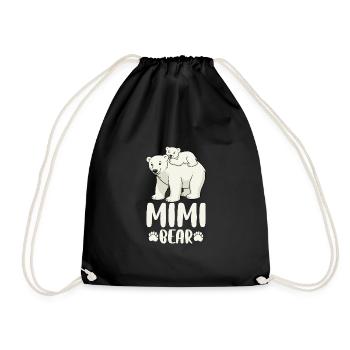 Mimi Bear - Drawstring Bag - black - Front