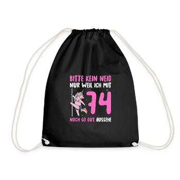 Please No Envy 74 Birthday - Drawstring Bag - black - Front