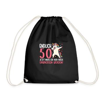 Finally 50 Now just growing up - Drawstring Bag - black - Front