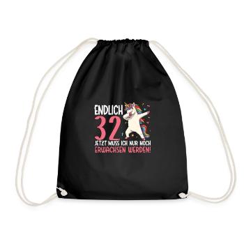 Finally 32 Now just growing up - Drawstring Bag - black - Front