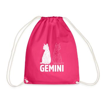 Gemini - Drawstring Bag - fuchsia - Front