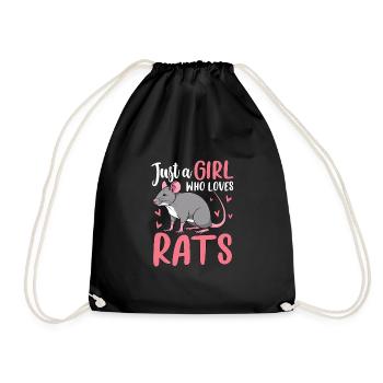 Just A Girl Who Loves Rats - Drawstring Bag - black - Front