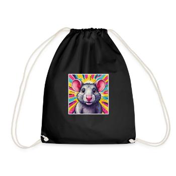 Pop Art Rat - Drawstring Bag - black - Front