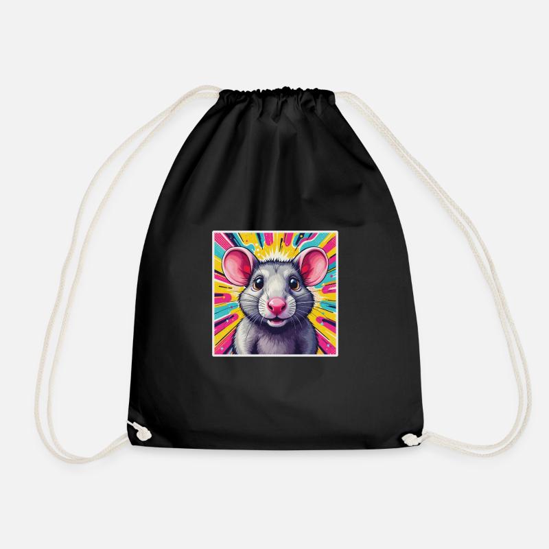 Pop Art Ratte - Turnbeutel - Schwarz