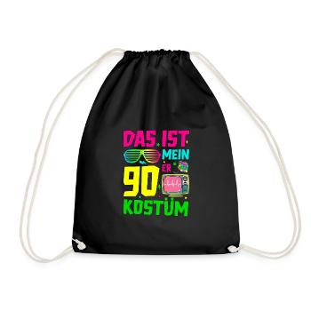 This is my 90s costume - Drawstring Bag - black - Front
