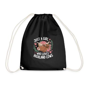 Just a Girl Who Loves Highland Cows - Turnbeutel - Schwarz - Vorne