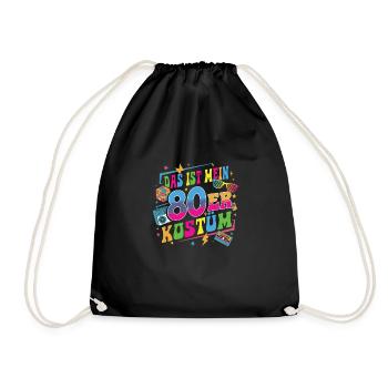 This is my 80s costume - Drawstring Bag - black - Front