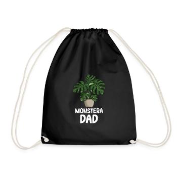 Monstera Dad - Turnbeutel - Schwarz - Vorne