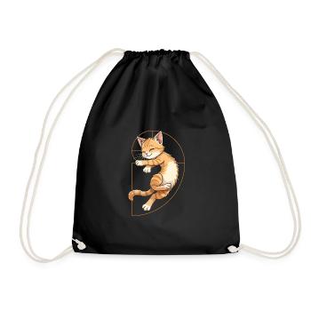 Fibonacci Cat - Drawstring Bag - black - Front