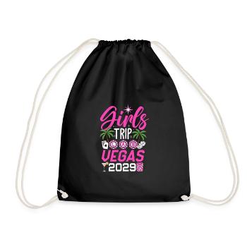 Girls Trip Las Vegas 2029 - Turnbeutel - Schwarz - Vorne
