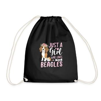 Just A Girl Who Loves Beagles - Turnbeutel - Schwarz - Vorne