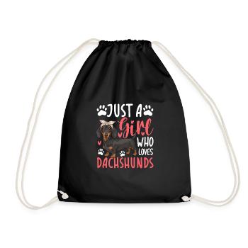 Just A Girl Who Loves Dachshunds - Turnbeutel - Schwarz - Vorne