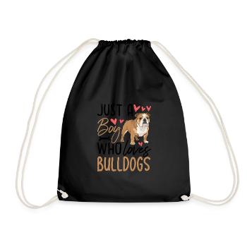 Just A Boy Who Loves Bulldogs - Turnbeutel - Schwarz - Vorne