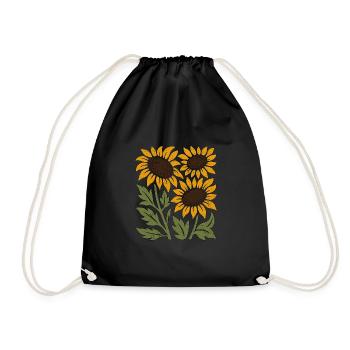 Boho Sonnenblumen - Turnbeutel - Schwarz - Vorne