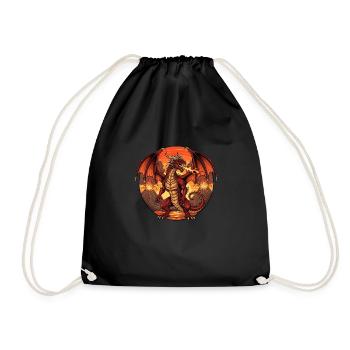 Red Dragon - Drawstring Bag - black - Front
