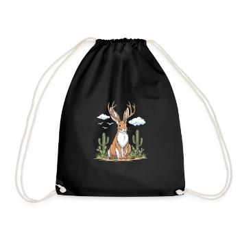 Jackalope Wüste - Turnbeutel - Schwarz - Vorne
