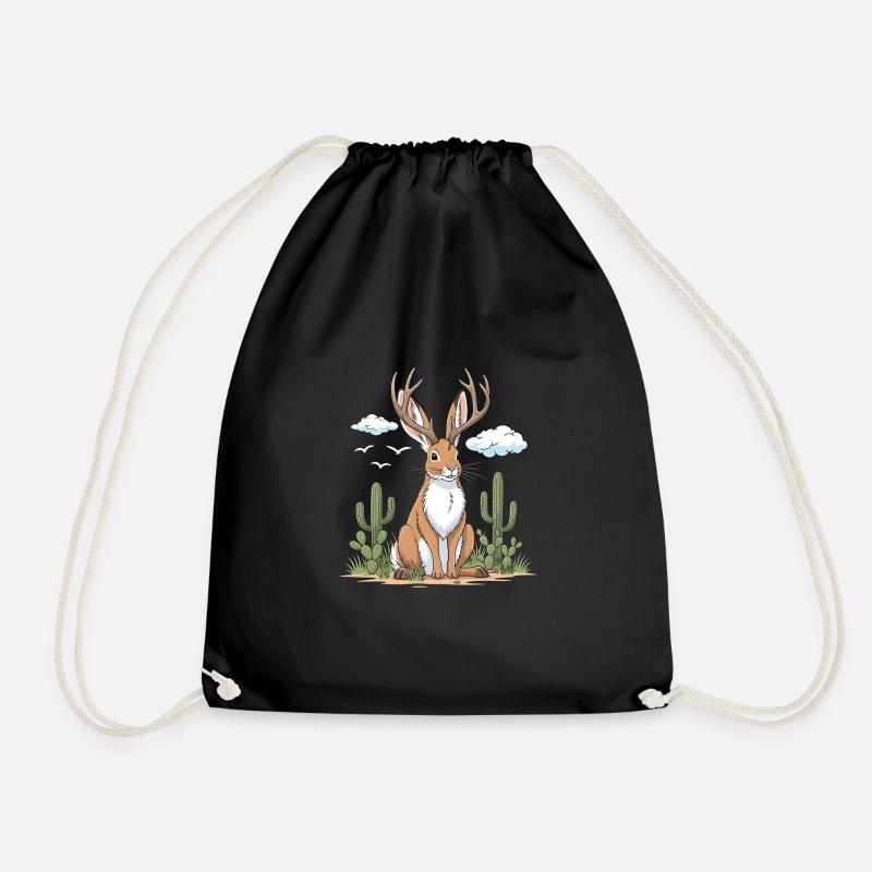 Jackalope Wüste - Turnbeutel - Schwarz