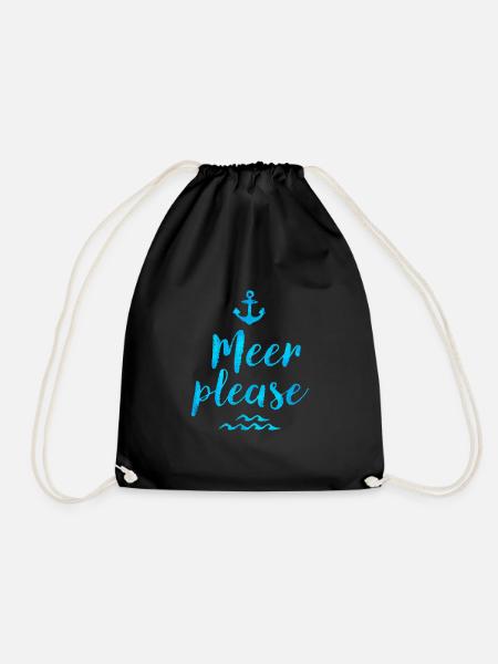 MEER PLEASE WASSERFARBEN IM VINTAGE LOOK - Turnbeutel - Schwarz