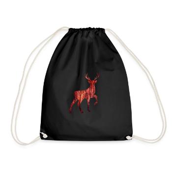 Deer - Drawstring Bag - black - Front