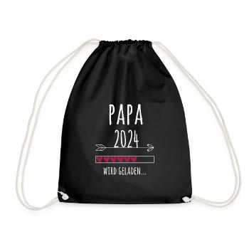 werdender Papa 2024 Schwangerschaft Vater Geschenk - Turnbeutel - Schwarz - Vorne