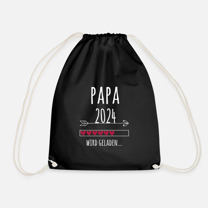 werdender Papa 2024 Schwangerschaft Vater Geschenk - Turnbeutel - Schwarz