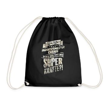 Superkräfte Industriemeister Chemie Shirt - Turnbeutel - Schwarz - Vorne