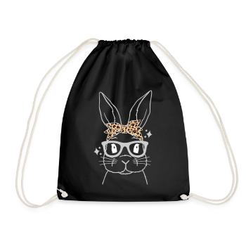 Lapin mignon Lapin Léopard Lapin - Sac de sport léger - noir - Devant