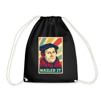 Nagelte es Martin Luther Vintage Farben - Turnbeutel - Schwarz - Vorne